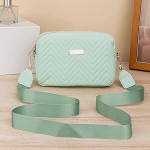 Mint Green Quilted Crossbody Bag